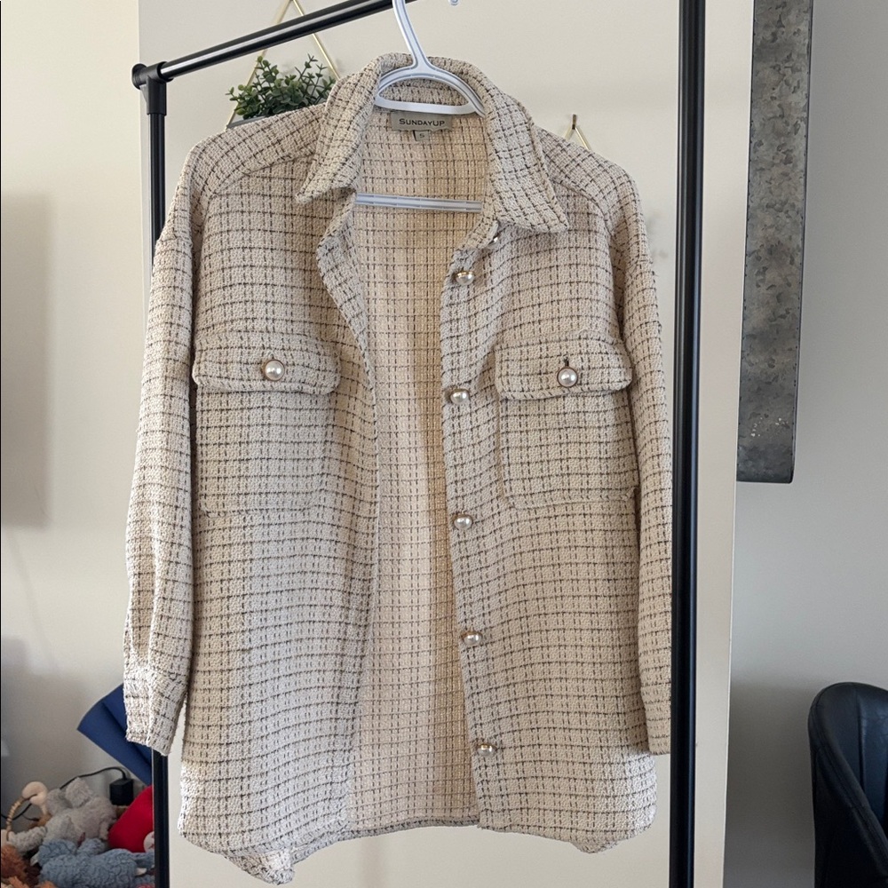 Sunday Beige Textured Jacket